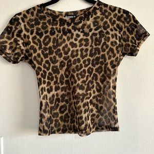 Sheer leopard print top